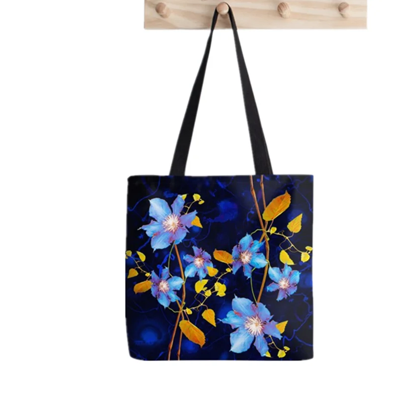 2021 Shopper Corgi Tote Bag personality Painted women Harajuku shopper handbag girl Shoulder shopping bag Lady Canvas Bag