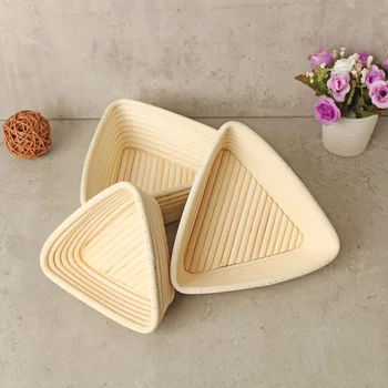 

Triangle Bread Basket Unbleached Natural Cane Baking Tool for Rising Round Crispy Crust Baked Bread Making Dough Shape Loaf Boul