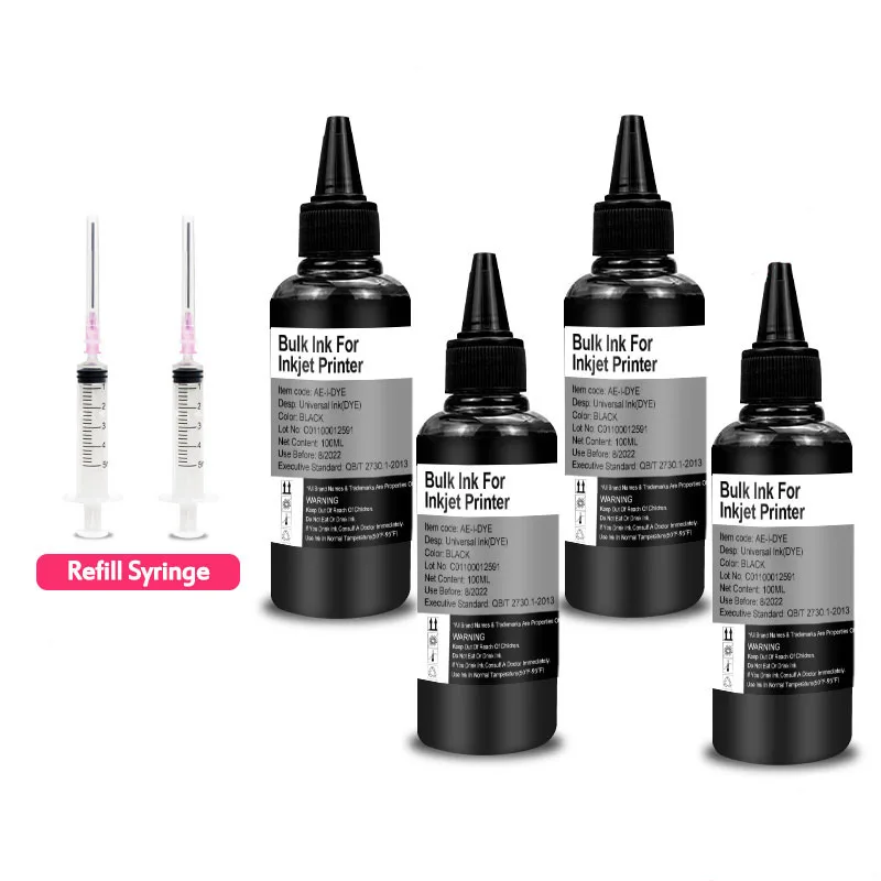 Universal Refill DYE Ink kit Epson Canon HP Brother DELL Inkjet deskjet CISS Cartridge Printer Ink MorePage
