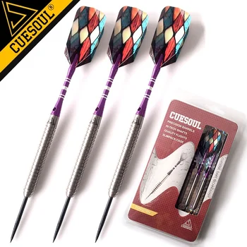 

3PCS/set Cuesoul 90% Tungsten Professional 23g Steel Tip Darts Set With Purple Dardos Shafts