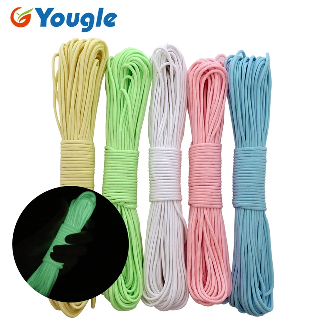 1 PCS 9 Strand 550 Luminous Glow in the Dark Paracord Parachute Cord 100FT  5 Colors - AliExpress