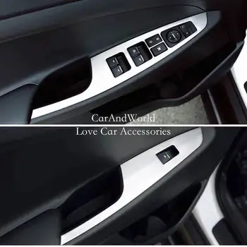

Stainless Steel Accessories For Hyundai Tucson 2015-2019 Car Interior Door Window Switch Cover Glass Lift Panel Decoration Trims