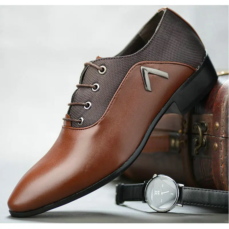 

Men's Dress Shoes 2019 NEW Men Business Shoes Pointed Lace-Up oxford shoes Men Formal Shoes Large size C21-90