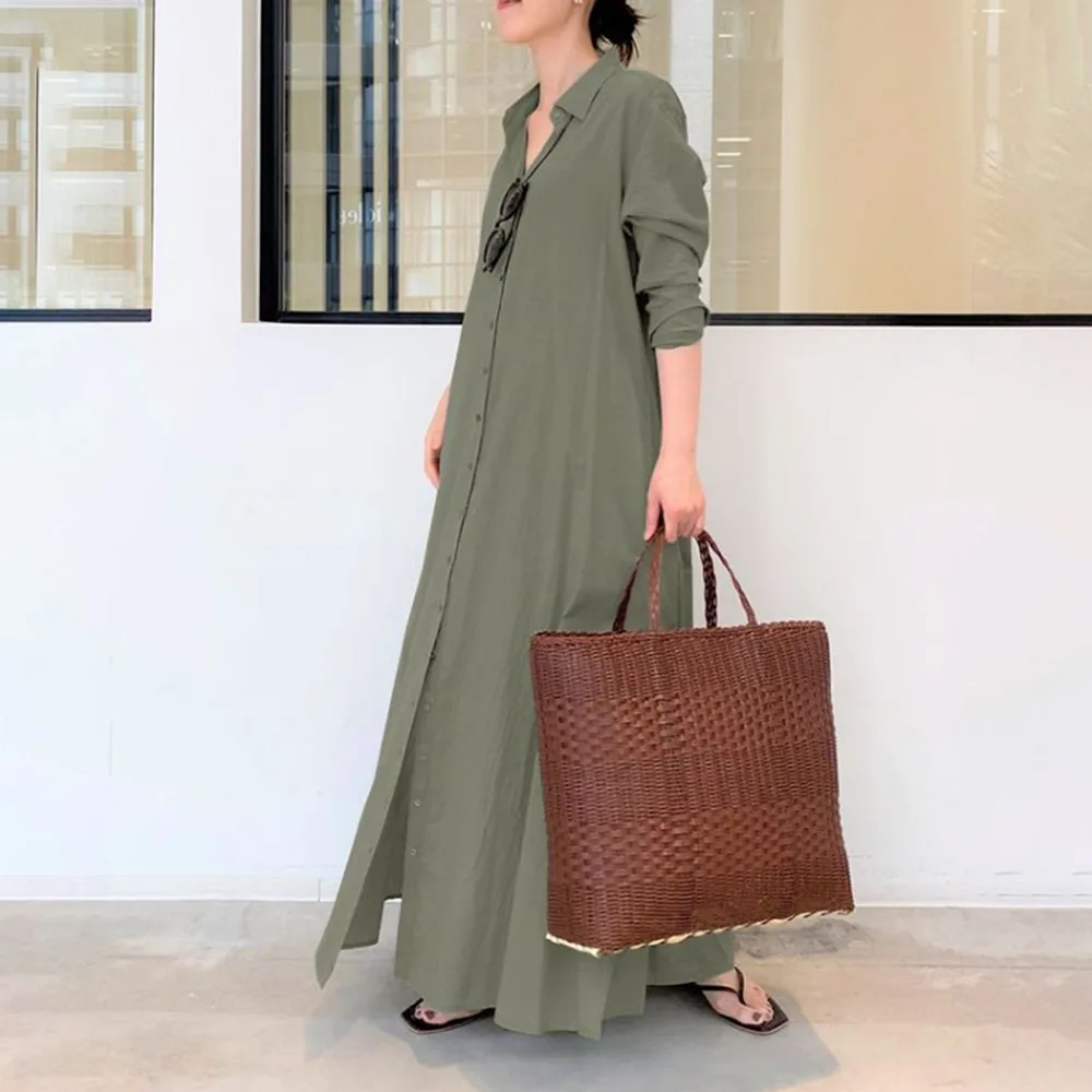 Vestido Mujer Largo Big Code Girl Estilo Japonés Lino Largo Vestido Mujer Largo Big Code Girl Estilo Japonés Lino Largo