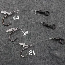 

3Pcs 4#6#8# Carp Hook Ready Tied Chod Rig With Bait Screw Rig Swivel For Zig Helicopter Durable Carbon Steel Fishing Accs