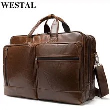 WESTAL деловой мужской портфель мужские сумки из натуральной кожи сумки для мужчин/Офисная сумка для мужчин 15 дюймов сумка для ноутбука кожаные сумки портфель мужской