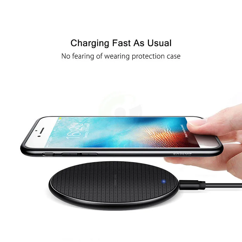 Беспроводное зарядное устройство Keajor 10 Вт для iPhone 11 портативное металлическое Qi