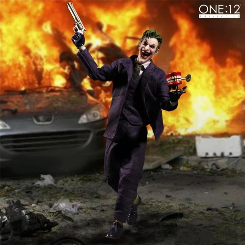 6inch 15cm MEZCO Batman One:12 DC Comics The Dark Knight Batman The Joker Action Figure Model Toy D