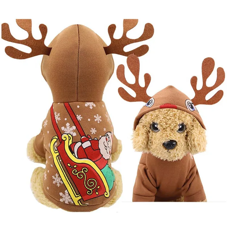 Рождественская одежда с принтом в виде собак акриловые собак зимние Костюмы XS-XXL собака пижамы для щенков, крупных собак Комбинезоны Хэллоуин для собак и котов вещи