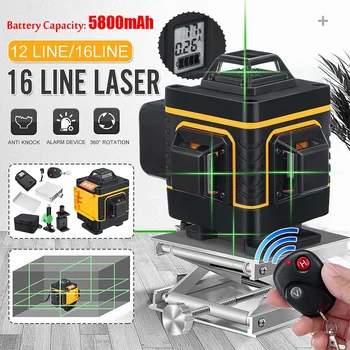 

Laser Level 12Line 3D / 16Line 4D Green Light LED Digital Display Self Leveling 360° Rotary Measure with Lifting Platform