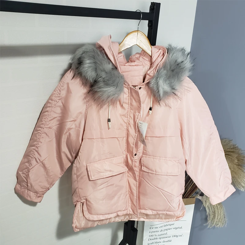 Пальто с воротником из искусственного меха зимняя куртка женская хлопковая стеганая одежда куртка-пуховик для школьниц ласточкин хвост