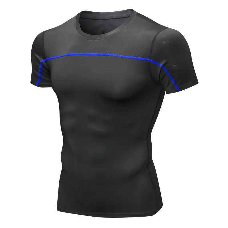 Мужская спортивная футболка для бега, компрессионная рубашка, Мужская футболка для тренировок, бега, Мужская футболка для тренировок, фитнеса, дышащая футболка для спортзала, Новинка
