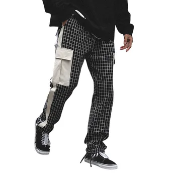 

Men's Casual Plaid Trousers Fashion Large Casual Trousers cargo Pants sweatpants joggers pantalones hombre streetwear plus size