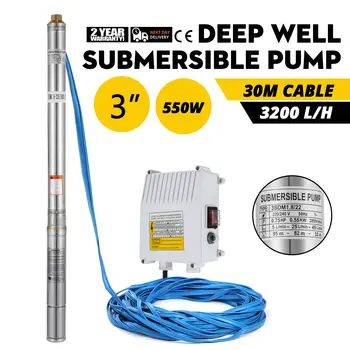 

Deep Well Pump 220V 550W 0.75HP Submersible Water Pump 95M 3300 L/H