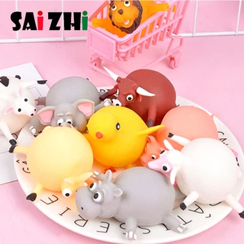 

Saizhi Rubber Inflatable Ball Can Blow Animal Toy Squeeze Mochi Rising Antistress Abreact Ball Soft Sticky Cute Funny Gift
