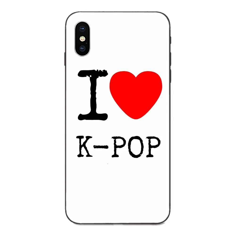 Для Apple IPhone X XS Max XR 4 4s 5 5S SE 6 6S 7 8 Plus TPU чехол для телефона I Love Kpop - Цвет: as picture