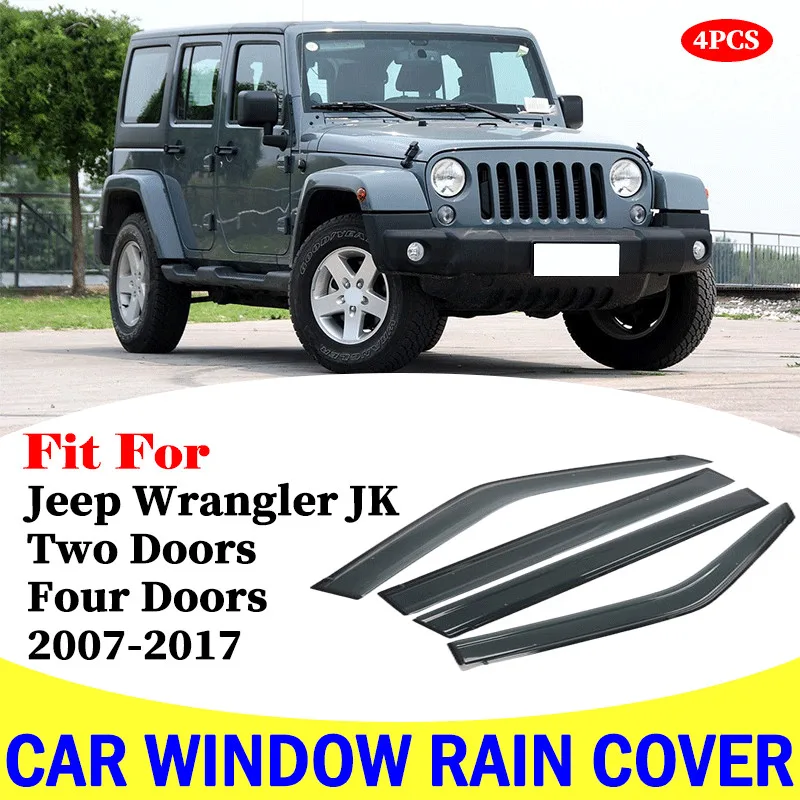 Для Jeep Wrangler JK две двери четыре автомобильный дождевик дефлекторы навес отделка