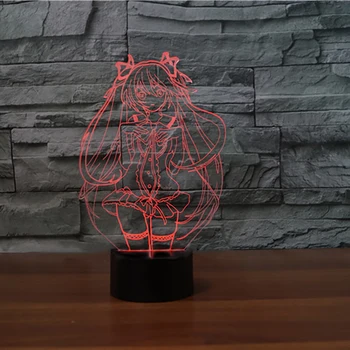 

Novelty USB Colorful Gradient Acrylic 3D Touch Button Table Lamp Anime Girl LED Nigh Tlight Child Room Decor Light Fixture Gifts
