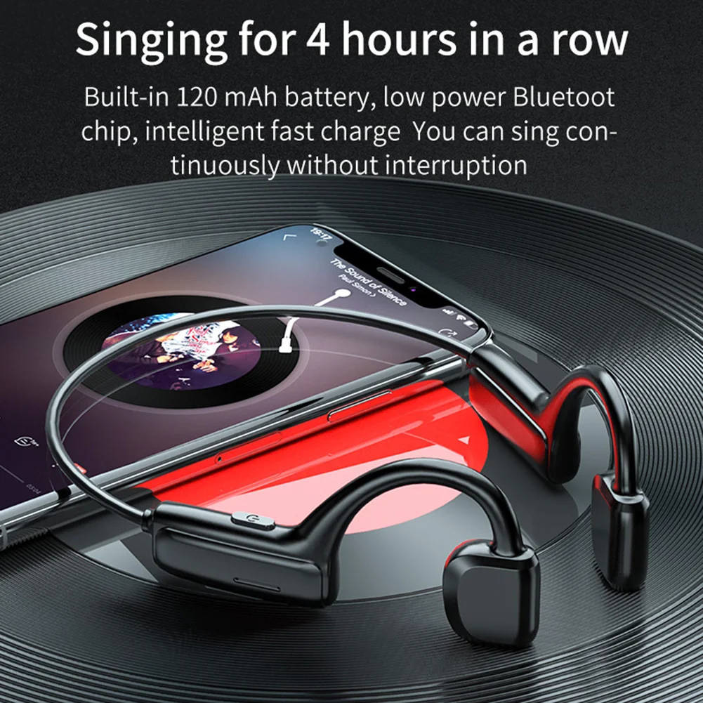 Waterproof Bluetooth Wireless Non in Ear Bone Conduction Headset with Microphone Bone Conduction Technology Speaker Earphones