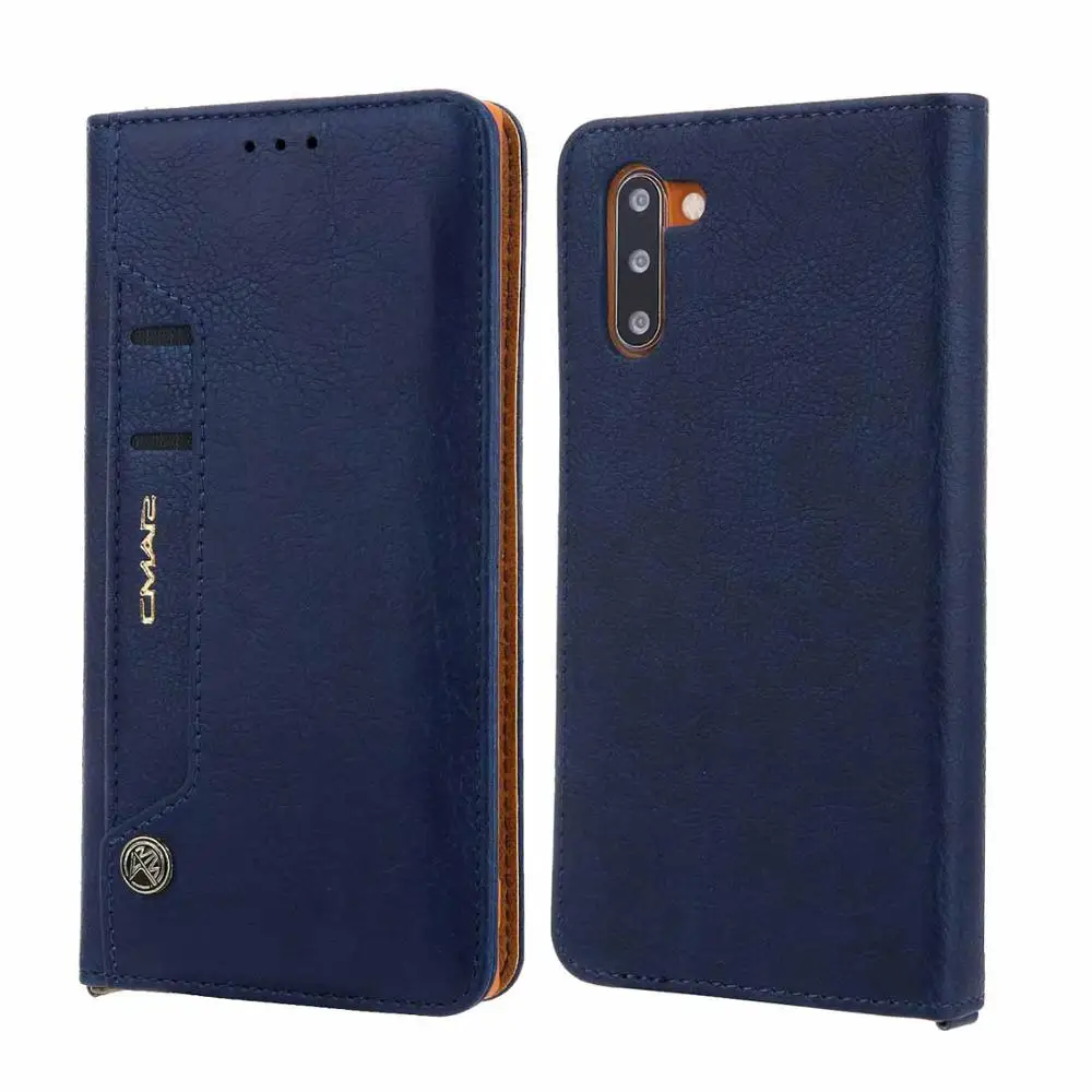 navy Для samsung Galaxy Note 10, чехол-кошелек премиум класса из искусственной кожи, флип-книжка, стиль, держатель для наличных денег, чехол для samsung Note 10 Plus S10 S9 Funda - Цвет: navy