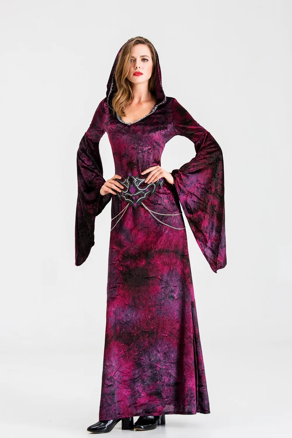Хэллоуин косплей страшные костюмы вампир ведьма костюм для женщин средневековый Викторианский Маскарад призрак костюм модное платье макси