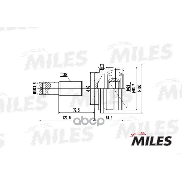Шрус Toyota Hiace/4runner 2.7/3.0d 95-00 Нар. Miles Ga20484 Miles арт. GA20484