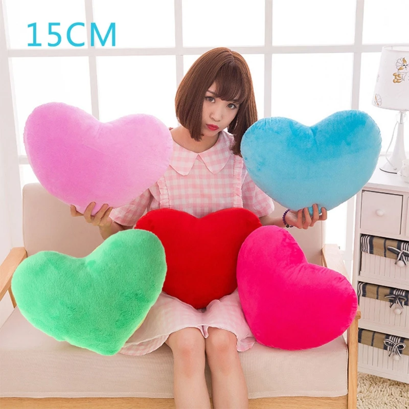 Heart Shaped Pillow 15cm Heart Shape Decorative Throw Pillow PP Cotton Soft Creative Doll Lover Gift