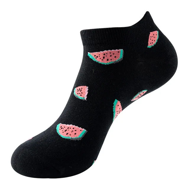 20 Colors New Fruit Short Socks Men and Women Spring and Summer Thin Boat Socks Trend Pineapple Apple Sushi Avocado Watermelon C42