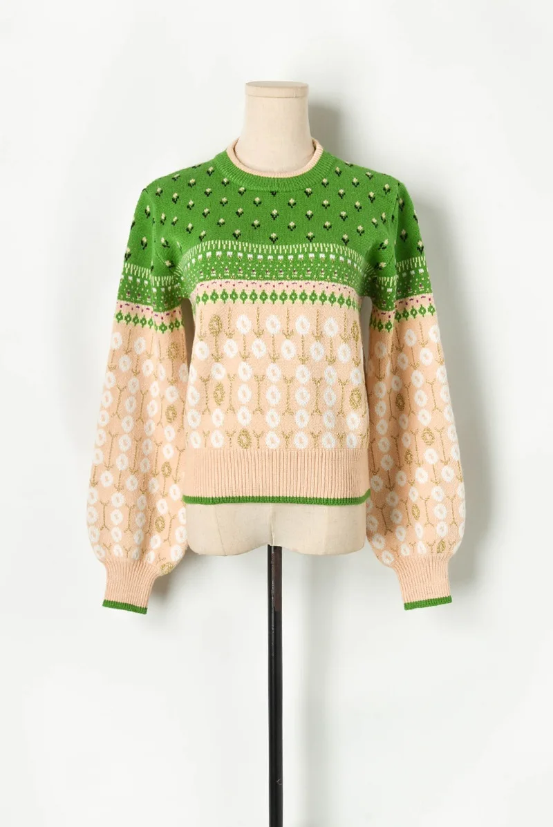 Ленивый свитер женский пуловер Свободный осенью и зимой одежда Стиль Sunnu Ранняя осень волна легкий фонарь рукав вязаный свитер