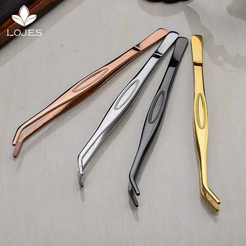 

1 Piece 22cm Bent Tweezer Tongs With Comfortable Ridged Handle, for Medical, Beauty,Cooking, Kitchen Bar Accessories