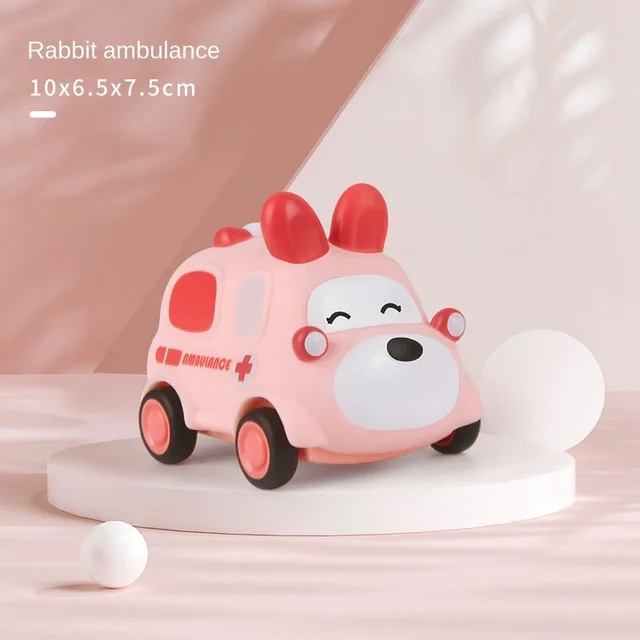Montessori Baby Car Toys For Kids From 1 To 2 Years Toddler Birthday Gift Car For Babies Boy Children Child Educational Cars Toy -rabbit ambulance