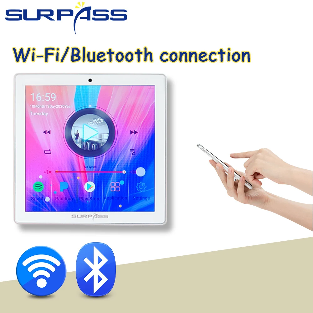 US $169.10 Smart Home Audio Wall Amplifier Bluetooth WiFi Fm Android System HiFi Surround Stereo Sound Ceiling Speaker Background Music Kit