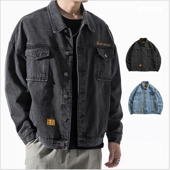 

Fashion Harajuku Jeans Jacket Men Streetwear Outerwear Coat Korean Style Clothing Male High Quality Denim Jacket Bomber Jacket