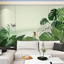 Пользовательские скандинавские зеленые красивые маленькие свежие тропические растения джунгли Лось роскошные обои для рабочего стола bebang