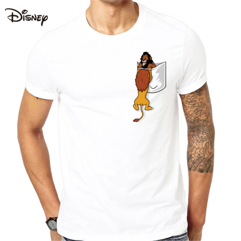 Мужская футболка с коротким рукавом Disney Lion King белая круглым вырезом и
