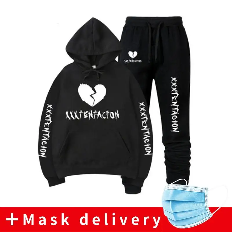 

2020 nuevo Otoño/Invierno XXXTentacion Revenge Kill sudaderas con capucha de Hip Hop sudaderas y pantalones de chándal conjunto