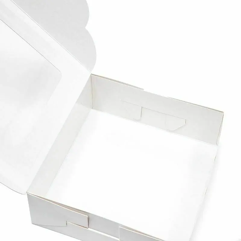Confezione da 20 Scatole per Biscotti, Scatole per Dessert, Colore Carta Kraft, 17,8 x 11 x 3,9 cm, con Finestra Trasparente e Adesivo di Chiusura, Adatte per Trasportare Torte, Biscotti, Dessert