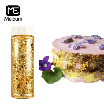 

Meibum Gold Leaf Flakes Wedding Birthday Pastry Mousse Cake Dessert Ice Cream Decorating Tools Chocolate Fondant Decorative