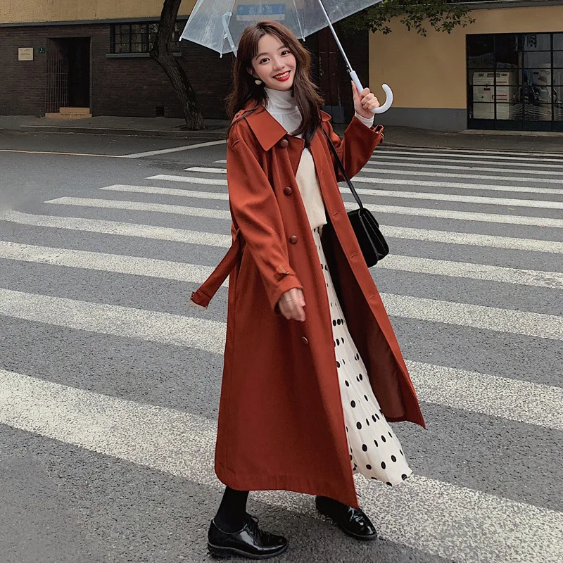 

Trench Coat Women's Mid-length Spring And Autumn Korean-style Loose-Fit 2019 New Style INS Fashion MORI Series over-the-Knee Cas