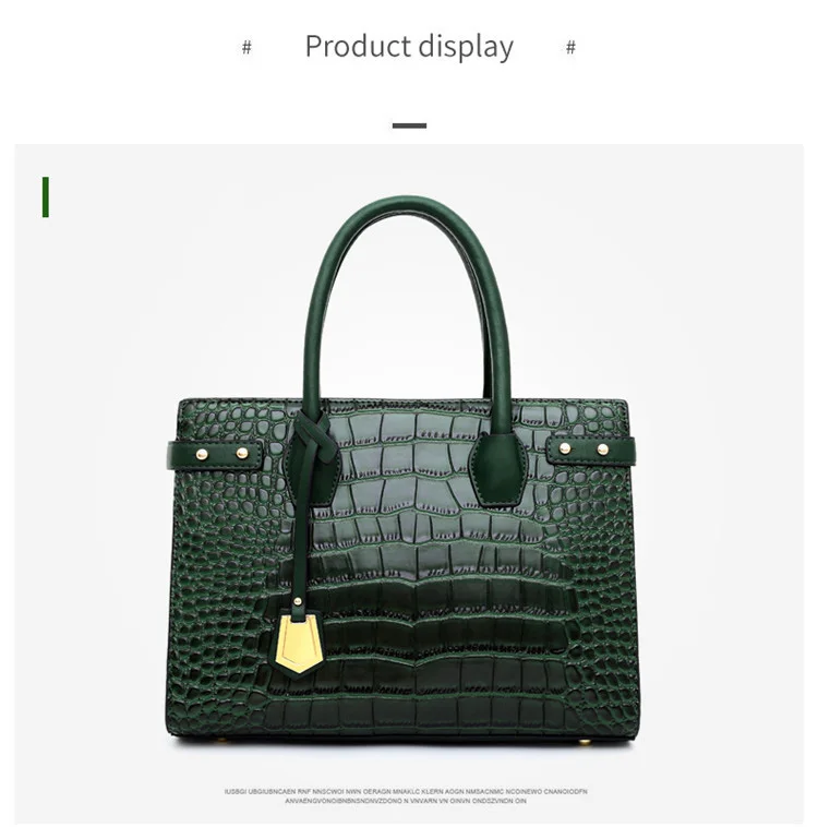 Ladies Crocodile Handbags for Women Luxury Designer Genuine Leather Crossbody Purses Cowhide Top Handle Office Tote Shoulder Bag (16)