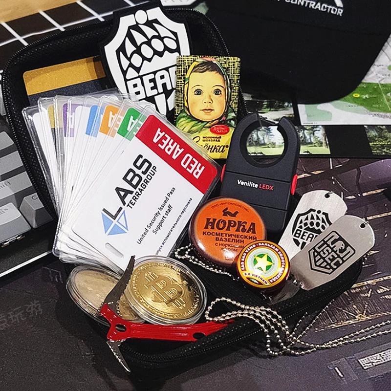 Vaseline LEDX 세트, 양면 카드, 비트코인 게임 코인, USEC BEAR 패치, Tarkov 수집가 에디션, 레드