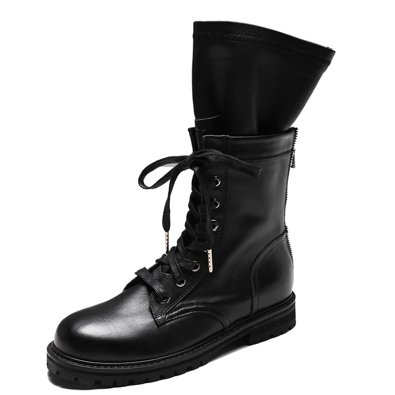 

2019 autumn new high boots leather boots for women winter sexy nightclub women shoes black boots woman size 40