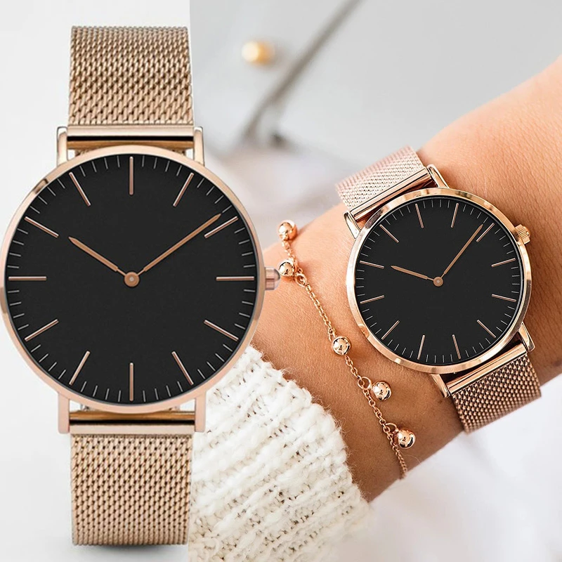 Relojes superior para Reloj de acero inoxidable ultradelgado, sencillo, a la moda|Relojes de mujer| - AliExpress
