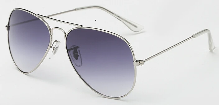 Пилот авиация солнцезащитные очки мужские ретро классические Серебряные Солнцезащитные очки женские мужские роскошные брендовые дизайнерские Lunette - Цвет линз: 06-sliverGradie gray