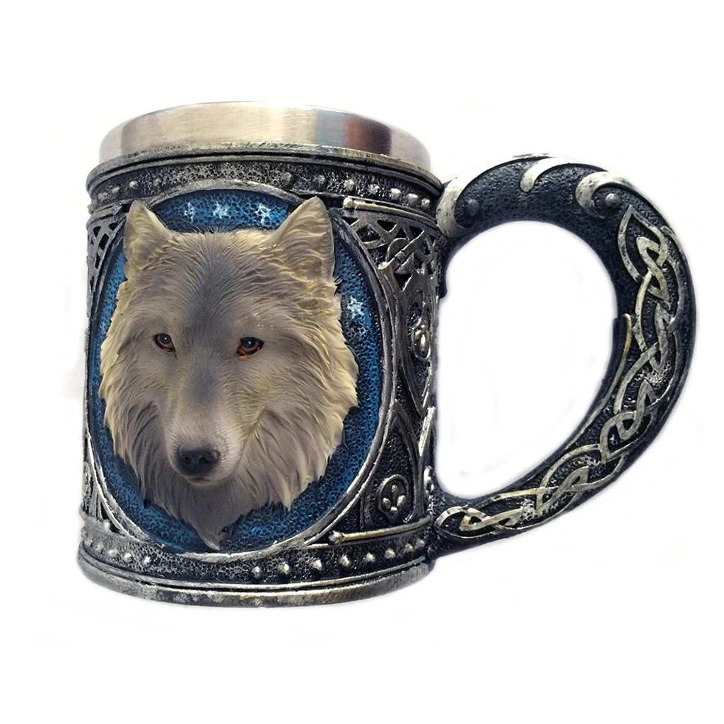 Double Wall Stainless Steel Skull Wolf Mugs Coffee Cup Mug Hallowmas Gift Double Wall Stainless Steel Skull Wolf Mugs Coffee Cup Mug Hallowmas Gift