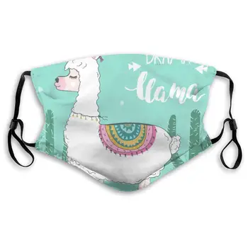 

Mouth Masks Cute Funny Llama Or Alpaca Reusable Anti Dust Face Mask Filters for Women Men Adult
