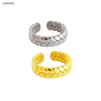 

Kikichicc 925 Sterling Silver Geometric Resizable Wheat Ring Thicker Luxury Women Rock Punk Women Party Wedding Jewelry