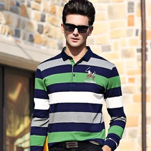 Высокое качество, 3D вышитая рубашка поло, Повседневная рубашка поло, Мужская рубашка поло с длинными рукавами, новинка, мужские деловые полосатые поло 8808