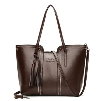 

WOMEN'S Bag New Style Autumn & Winter Fashion Japanese and Korean Style Retro Versatile Hand Shoulder Simple Large Bag Shop