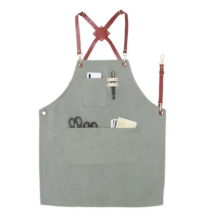 Coffee tea shop apron florist hairdresser Japanese style restaurant bar canvas work clothes men and women apron - Цвет: 14
